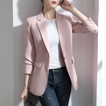 Femei Sacou Coreea Casual Slim Sacouri Jachete De Munca Haina De Îmbrăcăminte De Moda Toamna Cariera Femei Sacou Office Lady 2023 Noi