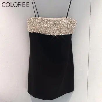 De Lux Diamante Ștrasuri Din Mărgele Petrecere Rochii Femei Elegante Spaghete Curea Slim Mini Rochie De Vara 2023 Coreeană De Moda De Îmbrăcăminte