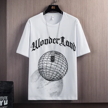 Hip Hop Vrac Barbati Streetwear T-shirt Casual Clasic 2023 Vară Mâneci Scurte Alb Negru Tricou Tricouri Print Supradimensionat 3XL 4XL