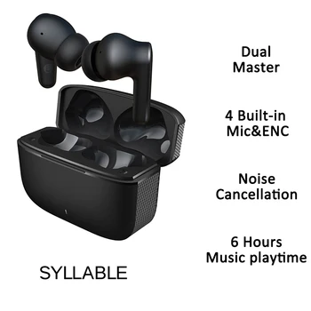 Cele mai noi SILABĂ T8 TWS Căști de Anulare a Zgomotului Adevărat Wireless Stereo Auriculare 4 Built-in Microfon&ENC SILABĂ T8 6 ore Cască