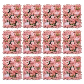 12pcs Floare Roz Panou de Perete Petrecere de Nunta Artificiale Decor Buchet Romantic de Flori