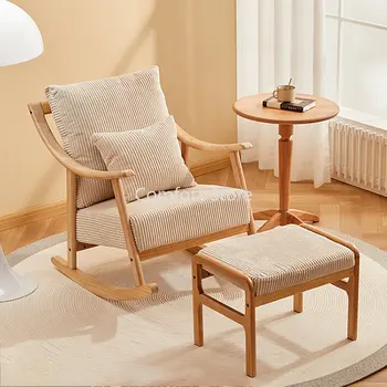 Nordic Balansoar Lounge-sufragerie Scaune Brațul Canapea de Lux Moderne Leneș Scaun Lemn Relaxa Sezlongurile De Salon Mobilier de Acasă WKYZ