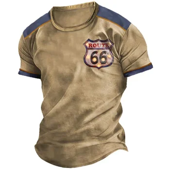 Barbati tricouri American Vintage 3D de Imprimare T-Shirt, Bluze de Vara Tricou Maneca Scurta 66 de Curse Model de Pulover Casual sex Masculin Haine Largi