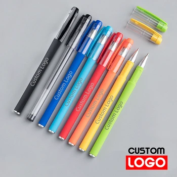 0,5 mm Neutru Pen Student Logo-ul Personalizat Pix din Plastic Multi-culoare Semnătura Pen Publicitate Cadou de Papetărie en-Gros Gravate Numele