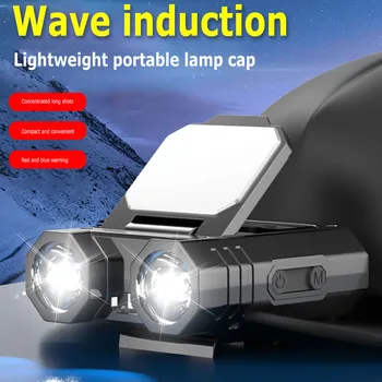 LED-uri de Inducție Lumină în aer liber Capac Lumina far de Lucru de Tip C de Încărcare Camping Flashlamp Portabile de Urgență Lanterna Felinar
