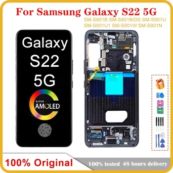 100% Original, Super AMOLED Ecran Pentru Samsung Galaxy S22 5G Lcd Touch Screen Digitizer S901 S901B S901B/DS Înlocuire
