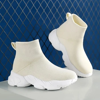 Tricotate pentru copii pantofi casual, de primăvară și de toamnă anti-alunecare casual pantofi de mers pe jos