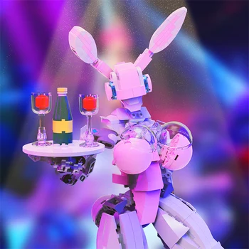 BuildMoc Robot Fata Bunny Angel Cifre Blocuri Set Mecha Feminin Aripă De Pasăre Iepure Mobile Suit Cărămizi De Jucărie Pentru Copii Cadouri