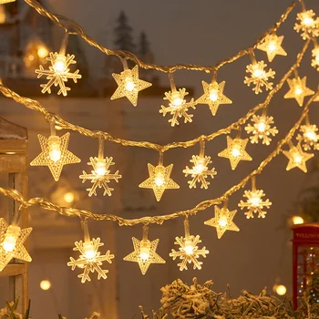 3/6M LED Star Fulg de nea Șir de Lumini de Crăciun Ghirlanda Living Petrecere de Nunta Decor Perdea Șir de Basm Lămpi pentru Acasă