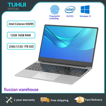 TUHUI 15.6 Inch Laptop Intel Celeron N5095 Gaming Laptop-uri DDR4 16G RAM 512G 1TB SSD Windows 11 Notebook cu Amprenta UnIock