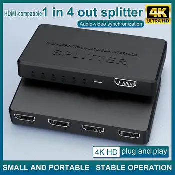 1buc Distribuitor Video 4K HD Splitter 1 Din 4 Ecran Splitter HDMI de Expansiune 1 Din 4 HD 1 Din 4 Ecran Splitter DVD, HDTV, PC