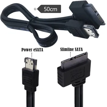 Slimline Sata unitate optica la ESATA cu Alimentare USB 2-în-1 cablu de date suporta 12V 5V tensiune de 50cm