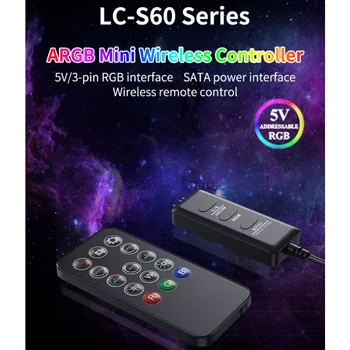TEUCER LC-S50 ARGB 5V 3PIN la SATA Alimentare Interfață Placa de baza Sincronizare Controler de Lumină pentru Cablu