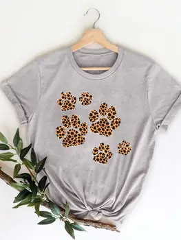 Pisica drăguț Câine de Companie de Imprimare T-shirt Îmbrăcăminte Femei T Haine cu Maneci Scurte 90 Dulce Doamnelor Moda Casual Femei Graphic Tee