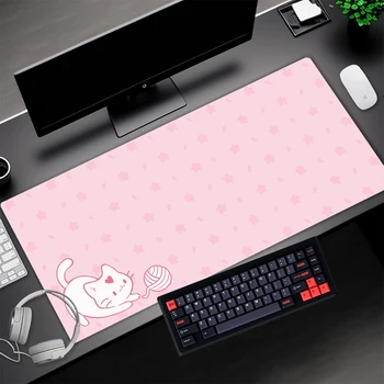 Roz Mouse Pad Cat De Kawaii Gaming Setup Accesorii De Birou Pad Mari Mouse-Ul Mat Mousepad Xxxl Mousepepad Pisici Deskmat Companie