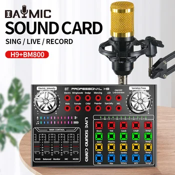 H9 placa de Sunet Studio BM800 Brat Microfon Stand Kit Pentru Studio Casa de Difuzare Cântând Înregistrare