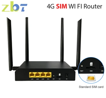 ZBT Wi-Fi Router cu Modem 4g, Cartela SIM 300Mbps cu Rază Lungă de 3*LAN 2.4 g 4ghz Antene de Internet Wireless Wi-fi Router Lte