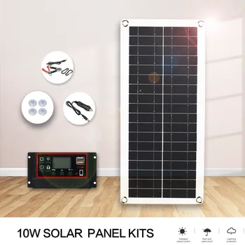 Solar 10W Kit Baterie de Încărcare USB Controller Portabil Impermeabil de Urgență a Bateriei în aer liber Camping Solar de Încărcare de Putere Banca