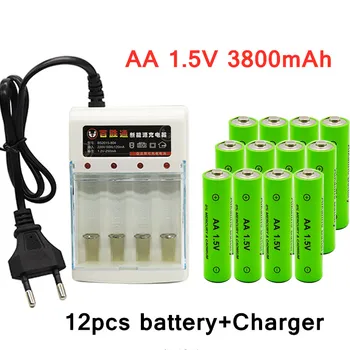 Baterii reîncărcabile AA 1.5 V 3800mAh se toarnă horloge jouets lampe de poche télécommande appareil photo chargeur nouveau Încărcător