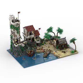 Piratii Serie MOC Port Sauvage: Blestemat Plaja Blocuri de Construcție Modulară Street View Model de Jucărie Caramida Aldult Cadouri pentru Copii