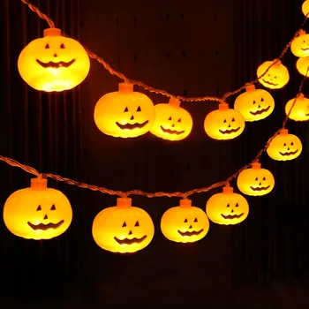 120cm 10 LED-uri de Dovleac Șir de Lumini Lumini de Halloween Baterii Șir de Lumini Pentru Acasă Bar Petrecere de Halloween Decor Consumabile