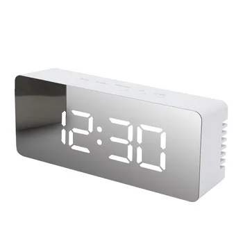 LED digital electronic oglindă ceas cu alarmă desktop de mici ceas cu alarmă noptiera ceas lumina de noapte mut USB ceas electronic