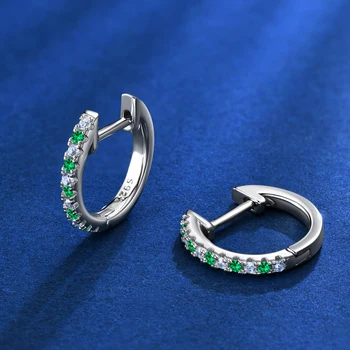 Anziw Drăguț Cercuri de Argint 925 CZ Culoare Cercei cu Diamant Albastru Verde Alb Aur Mark Cercel pentru Femei Cadouri Bijuterii