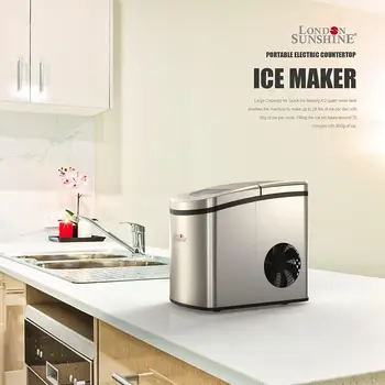 Soare din Oțel Inoxidabil Portabil Ice Maker, Ice Makers Blat cu Gheață
