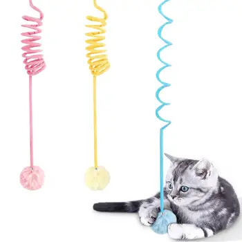 Animal De Casă Pisică Jucărie De Pluș Cu Ventuza Reglabil Elastic Agățat De Primăvară Cu Clopot Jucarie Interactiva Pentru Pisici De Interior