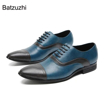 Batzuzhi Split de Culoare Formale Piele naturala Pantofi Barbati New Sosire Pantofi pentru Bărbați dantela-up de Afaceri Apartamente Pantofi, de Dimensiuni Mari 37-47