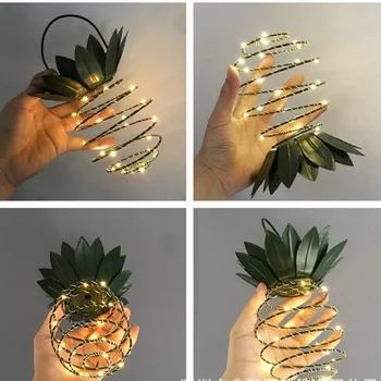 1-4buc LED Solare de Grădină în aer liber rezistent la apa Ananas Formă de lumină în aer liber Lampa de Perete Zână Lumini de Noapte Sârmă de Fier Art Decor Acasă