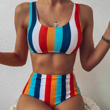 Bikini De Moda Sexy Cu Dungi Pentru Femei Separate Costume De Baie Femei En-Gros