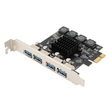 4 Port USB 3.0 PCI Express Card USB 3.0 PCI-E Card de Expansiune PCIE pentru USB 3.0 Adaptor de Card pentru PCIE 1X, 4X, 8X, 16X