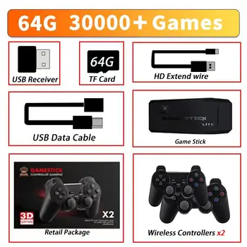 2022 Retro Joc Consola 4K HD 64G 30000 Jocuri 2.4 G Pentru PSP, PS1 GBA Nou Joc Video Consola Dubla Wireless Controller de Joc Stick