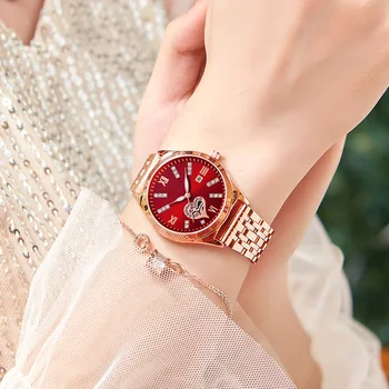 Femei Cristal de Cuarț Ceasuri Cuplu de Moda Cuarț Ceas Stralucire de Diamante Cadran Luminos High-End Ceas de mână pentru Femei