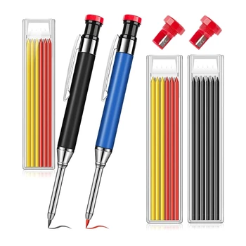 Metal Solid Tâmplar Creion Lung Cu Nasul Groapă Adâncă Creion Mecanic Marker