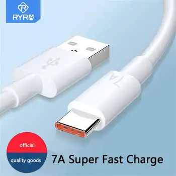 RYRA 100W 7A USB de Tip C Cablu de Super-Rapid de Cablu Pentru Huawei Huawei P40 P30 Onoare Rapid de Încărcare Rapidă USB-C Încărcător Cablu de Date Cablu