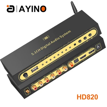 AYINO 5.1 CH Audio Decoder HDMI2.0 4K60HZ Atmos DTSHD Greu de Decodare Bluetooth U Disc Optic Coaxial ARC PCUSB Converter de la Distanță-C