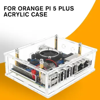 Pentru Orange Pi 5 Plus Caz Acrilic Transparent Coajă Cutie Opțional de Răcire Ventilator Radiator Pentru OPI 5 Plus N8C9