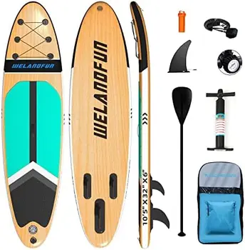 Stand Up Paddle Board 6 inchs Gros Gonflabile SUP cu Premium SUP Accesorii Geanta de transport, Controlul Surf, Non-Alunecare de Punte, Lesa, P