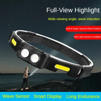 COB Multi-funcția de Senzor de Inundații Lumina Portabil Mini LED-uri în aer liber, Călărie Lumini USB Reîncărcabilă Lanterna pentru Pescuit, Drumeții, Vânătoare