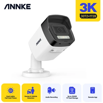 ANNKE 5MP Smart Dual-Lumina IP aparat de Fotografiat Built-in microfon de 2.8 mm Lentilă IR aparat de Fotografiat de Rețea IP67 Praf 3K Impermeabil omului de Detectare a Vehiculelor