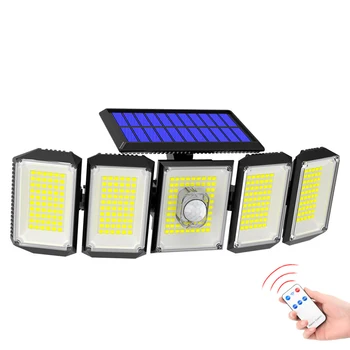 5 Capete de 300 LED Lampa Solara Strada Solar Lumini Senzor de Mișcare în aer liber rezistent la apa 360° Reglabil Unghi Larg Solare, Lumini de Securitate