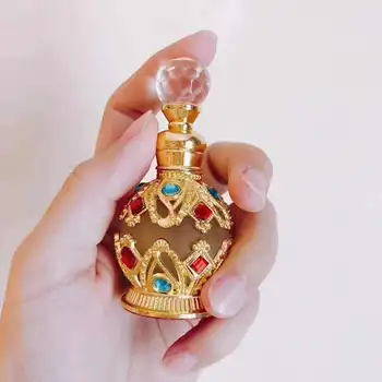 15ml Dubai Coroana Parfum de Epocă Gol Metal Sticlă de Ulei Esential de Sticla de Culoare Broderie Stil oriental Distribuitor Cosmetice