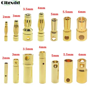 Cltgxdd 500PCS 2mm 3mm, 3.5 mm, 4mm 5mm 5.5 mm, 6mm 8mm Înaltă Calitate RC Baterie placat cu Aur Glonț Banana Plug Conector de sex Feminin de sex Masculin