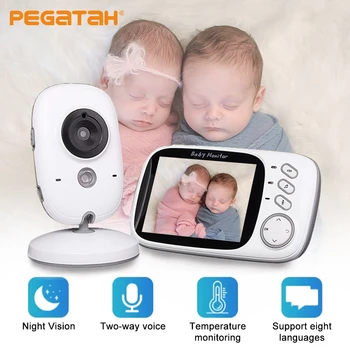 PEGATAH 3.2 inch Video Baby Monitor Wireless Bluetooth 2 Way Audio Vorbim de Viziune de Noapte pat Nanny de Monitorizare a Temperaturii baby-sitter