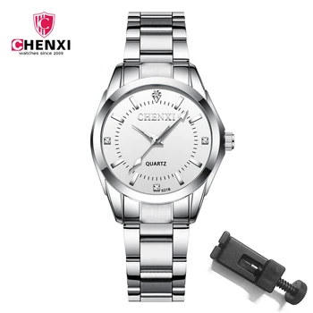 CHENXI Doamnelor Ceas Pentru Femei de Moda Ceas de Argint din Oțel Inoxidabil Cuarț Încheietura Ceasuri pentru Femei Impermeabil Relogio Feminino