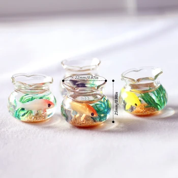 Casă de păpuși în Miniatură Sticlă Rezervor de Pește Bol Acvariu Casă de Păpuși Acasă Ornament Frumos Design și Manopera Excelente.