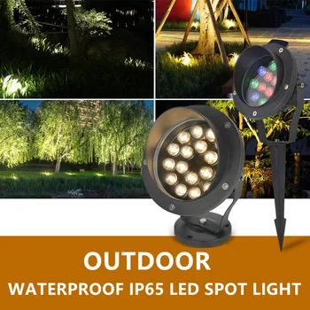3W 6W 12W 18W RGB Grădină cu Gazon, cu Lumina LED-uri în aer liber Spike Lampă Becuri Calea Peisaj rezistent la apa IP65, lumina Reflectoarelor 85-265V DC12V