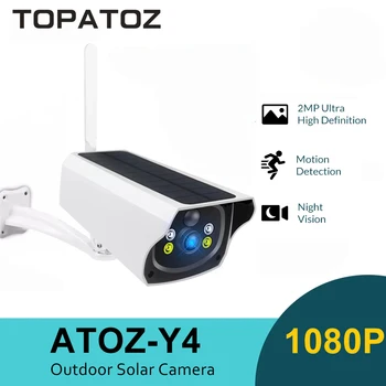 TOPATOZ Wireless Solar WiFi Camera HD 1080P în aer liber de Detectare a Omului de Supraveghere CCTV Camera IP de Securitate cu Baterii